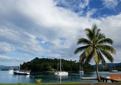 sailing boat savusavu harbor